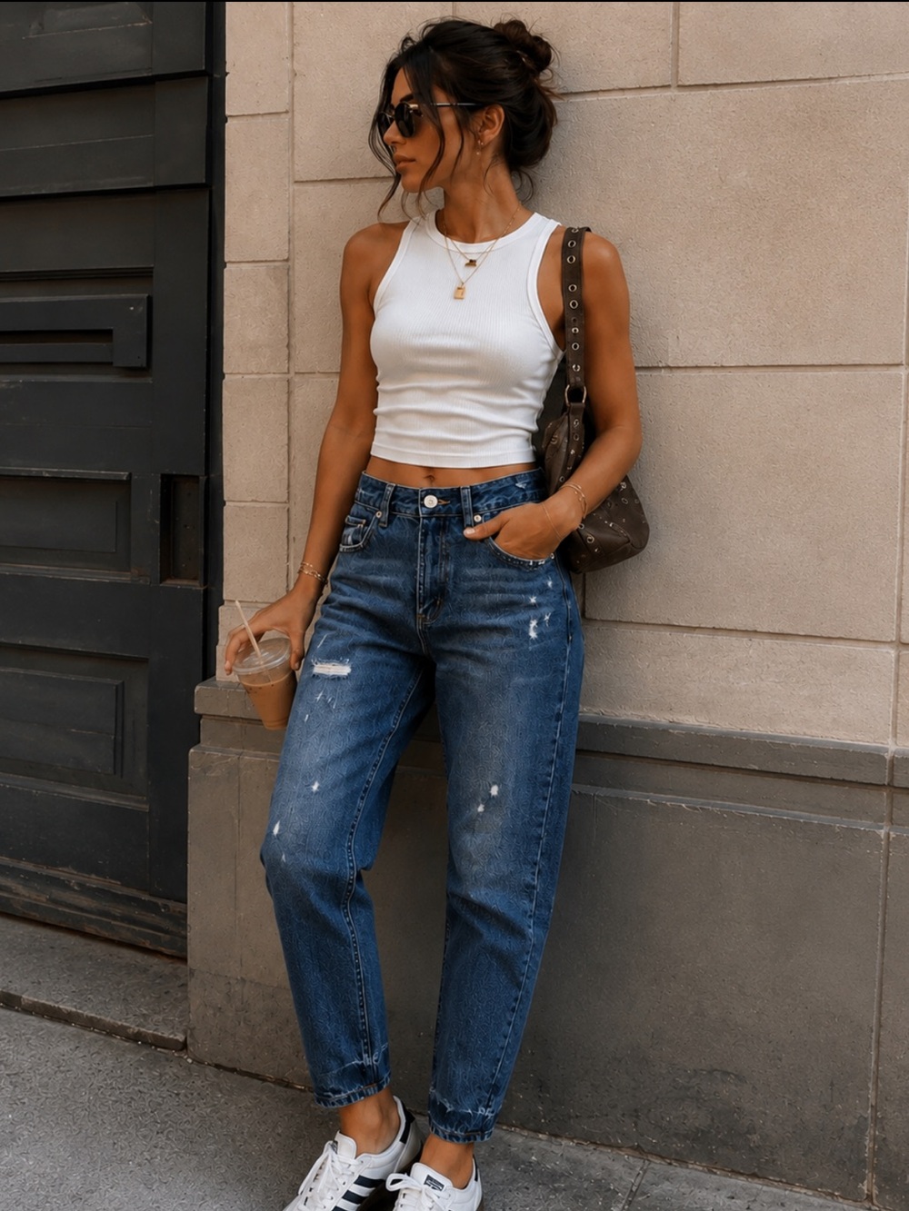 Garage Dark Blue Distressed Women’s Jeans